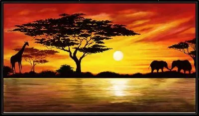 Африканский пейзаж на закате