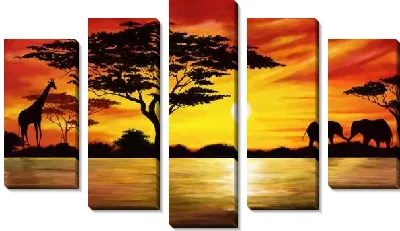 Африканский пейзаж на закате