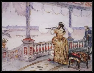 Императрица Анна Иоанновна в петергофском Тампле стреляет оленей