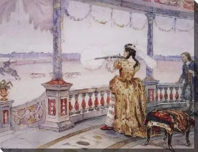 Императрица Анна Иоанновна в петергофском Тампле стреляет оленей