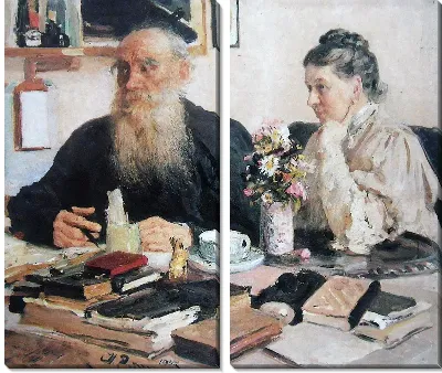 Портрет Л.Н.Толстого с женой С.А.Толстой