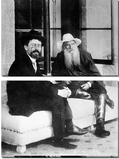 Модульная картина Толстой Лев и Антон Чехов