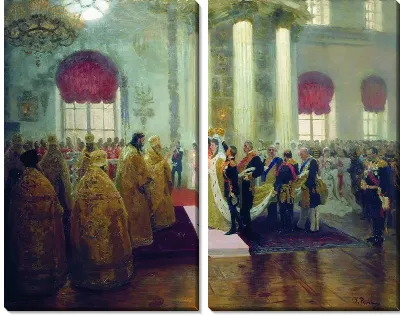 Картина Венчание Николая II и великой княжны Александры Федоровны
