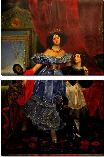 Картина Портрет графини Юлии Павловны Самойловой с Джованиной Пачини и арапчонком