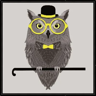 Сова в желных очках
