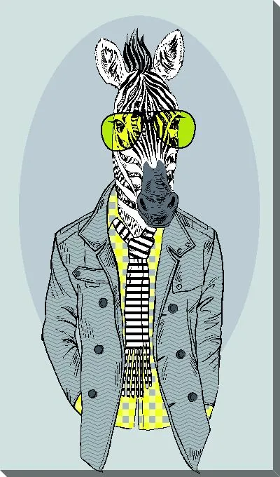 Постер Зебра в желтых очках