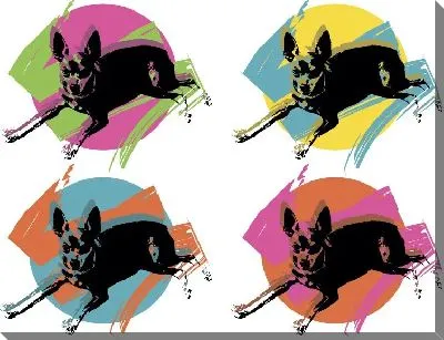 Картина маслом Поп арт собака