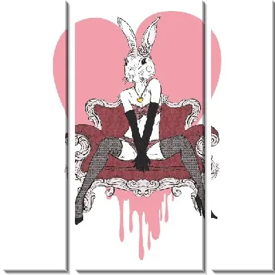 Модульная картина Крольчиха Мулен Руж