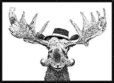 Картина Лось в шляпе