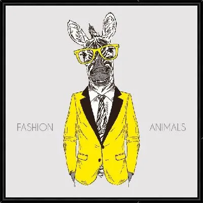 Картина Зебра в желтом пиджаке и очках