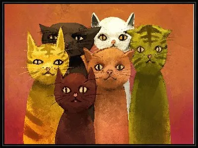 Картина 6 кошек