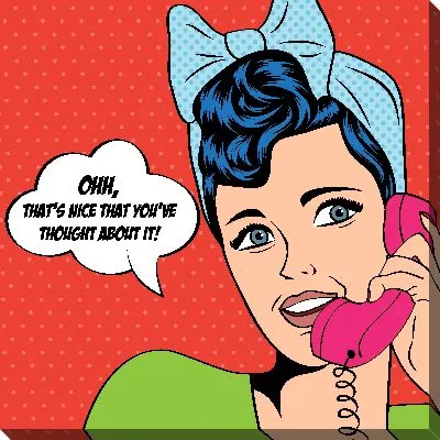 Картина маслом Поп арт звонок