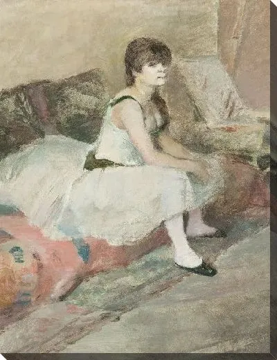 Картина Танцовщица сидит на розовом диване (1884)