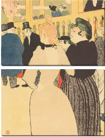Картина В Мулен Руж, Ла Гулю и ее сестра (1892)