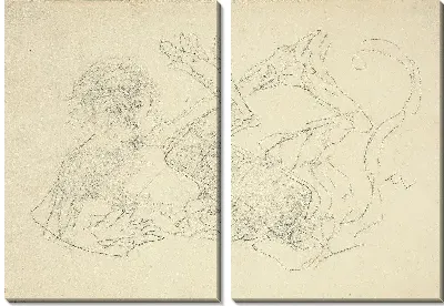 Картина Обезьяна, играющая на спине (1880)
