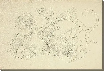 Картина Обезьяна, играющая на спине (1880)