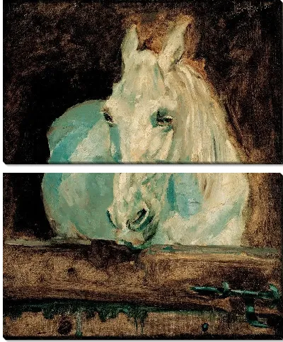 Картина Белая лошадь «Газель» (1881)