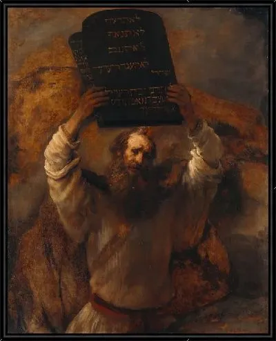 Картина Моисей с десятью заповедями (1659)
