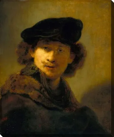 Картина  Автопортрет в вельветовом берете (1634)