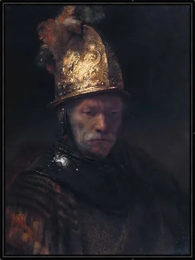 Картина Мужчина в золотом шлеме (1650)