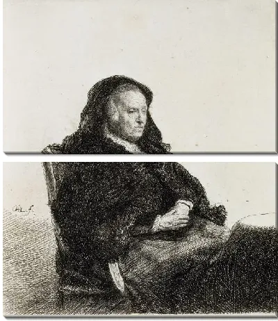 Картина Портрет матери Рембрандта, сидящей за столом (1631)