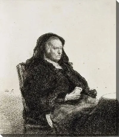 Картина Портрет матери Рембрандта, сидящей за столом (1631)