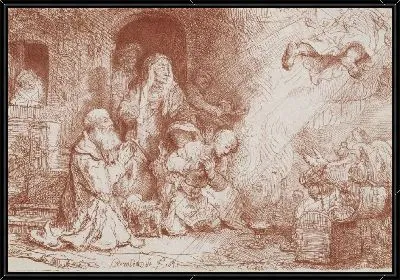 Картина Ангел покидающий семейство Товия (1641)