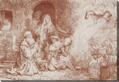 Картина Ангел покидающий семейство Товия (1641)