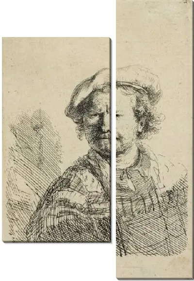 Картина Автопортрет в плоском берете (1638)