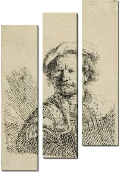 Картина Автопортрет в плоском берете (1638)