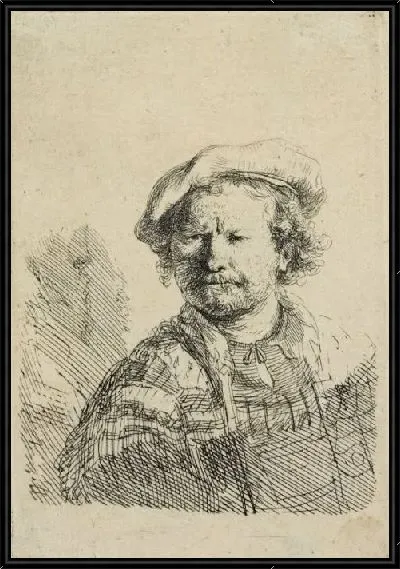 Картина Автопортрет в плоском берете (1638)