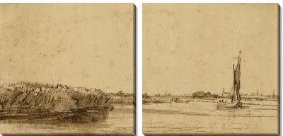 Картина Парусная лодка на широких просторах  (1650)