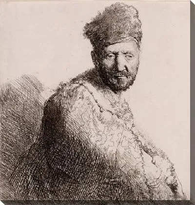 Картина Бородатый мужчина в меховом плаще и шапке (портрет отца Рембрандта) (1631)