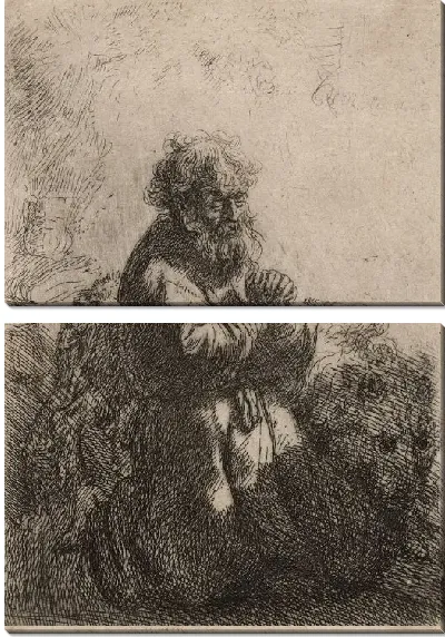 Картина Святой Иероним молится на коленях, смотря вниз (1635)