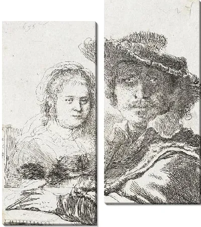 Картина Автопортрет с женой Саскией (1636)