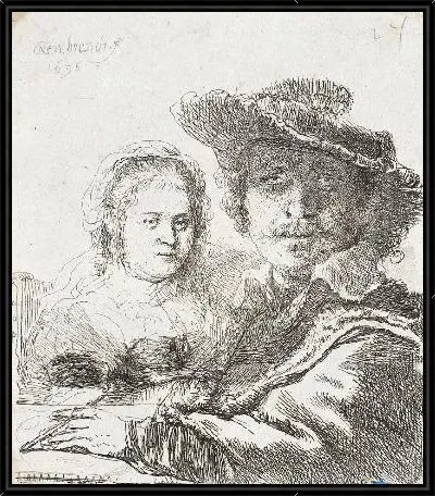 Картина Автопортрет с женой Саскией (1636)