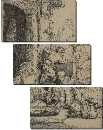 Картина Авраам, развлекающий ангелов (1656)