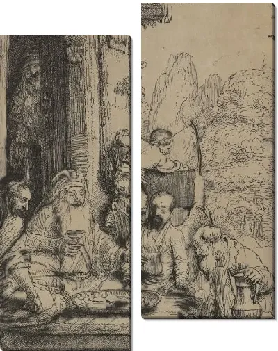 Картина Авраам, развлекающий ангелов (1656)