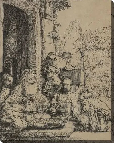 Картина Авраам, развлекающий ангелов (1656)