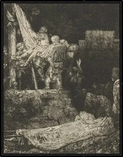 Картина Снятие с креста при свете факела (1654)