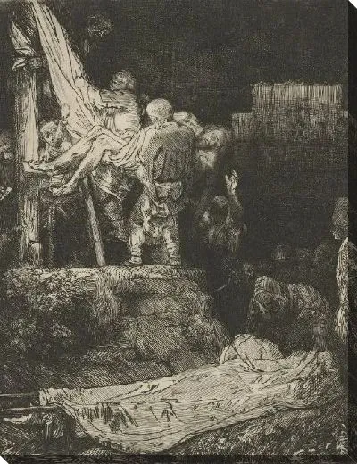 Картина Снятие с креста при свете факела (1654)