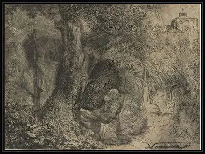 Картина Святой Франциск молится под деревом (1657)