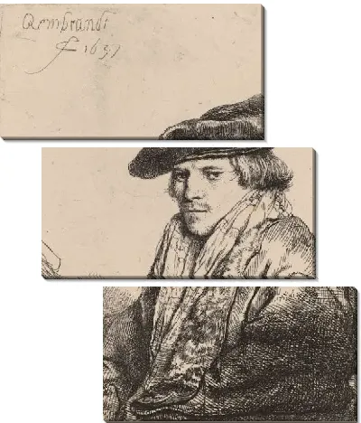 Картина Молодой человек, сидящий в бархатном берете (1637)