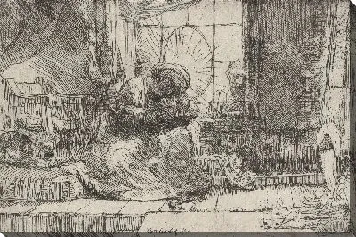 Картина Мадонна и Младенец с кошкой и змеей (1654)