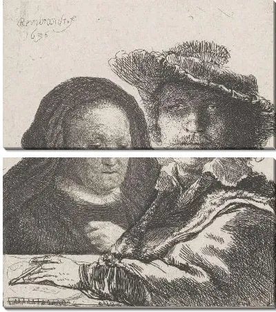Картина Автопортрет с Саскией (1636)