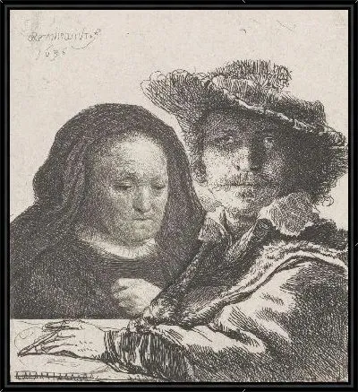 Картина Автопортрет с Саскией (1636)