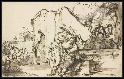 Картина Элиэзер и Ревекка у колодца (1640)