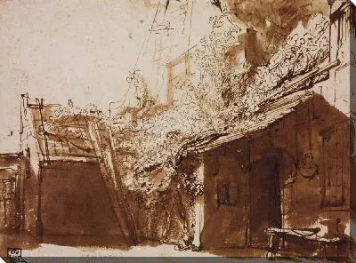 Картина Голландский сельский дом в свете и тени