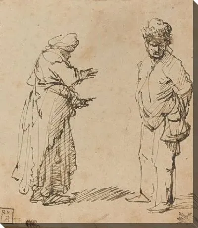 Картина Нищие мужчина и женщина