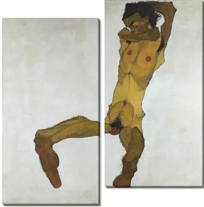 Картина Сидящий мужчина Ню (Автопортрет)